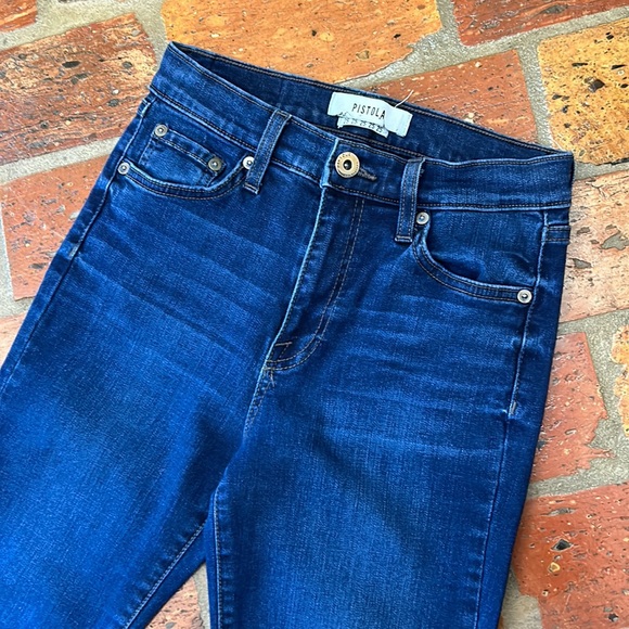 Pistola Aline High Rise Dark Wash Cropped Skinny Jeans sz25 - Picture 8 of 15